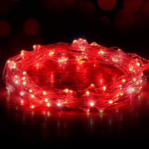 USB Powered Fairy Lights, 50 led 16 ft. USB Copper Wire USB String Lights for Bedroom Christmas Decoration Wedding Party Firefly Lights (Red,1 Pack) USB Powered Fairy Lights, 50 led 16 ft. USB Copper Wire USB String Lights for Bedroom Christmas Decoration Wedding Party Firefly Lights (Red,1 Pack)