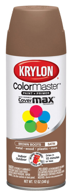 Krylon K05356202 Brown Boots 'Satin Touch' Decorator Spray Paint - 12 oz. Aerosol