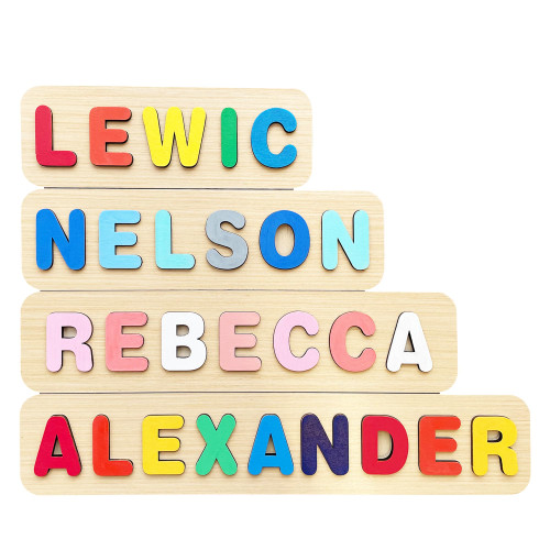 Personalized Name Puzzle Toy,Baby Girl Gift,Birthday Gift,Nursery Decor,First Easter Gift,Wood Toys for One Year Old,Wooden Busy Board Puzzle