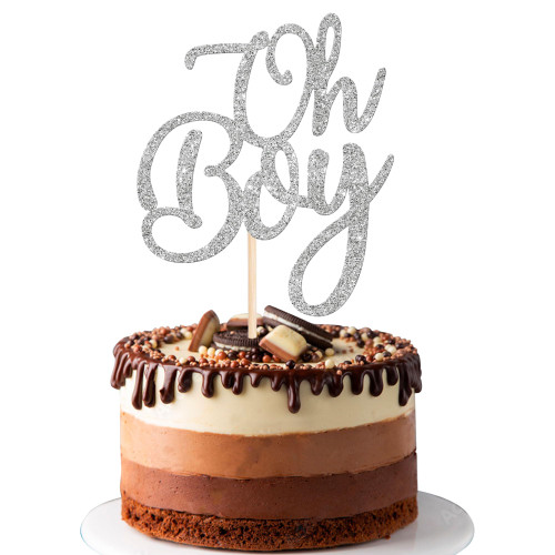 1 Pack Oh Boy Cake Topper Glitter Oh Baby Boy Cake Pick Baby Shower Cake Decorations for Gender Reveal Theme Baby Baptism Kids Birthday Party Decorations Silver 1 Pack Oh Boy Cake Topper Glitter Oh Baby Boy Cake Pick Baby Shower Cake Decorations for Gender Reveal Theme Baby Baptism Kids Birthday Party Decorations Silver