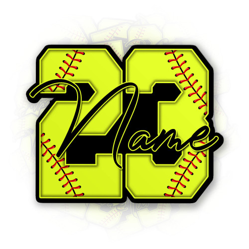 Custom Name Softball Sticker Decal, Personalized Name Number Baseball Softball Helmet Decal Hard Hat Stickers Die-Cut Vinyl Sticker for Hard Hat Laptop Water Bottle Phone Cars Merchandise Decor Gifts