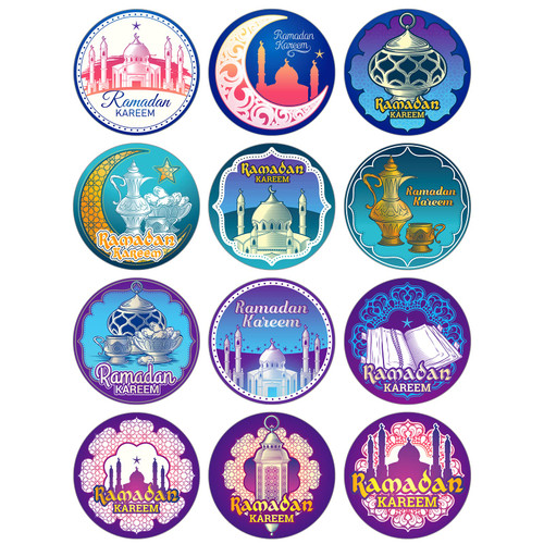 Ramadan Kareem Gift Stickers 36pcs Ramadan Kareen Label Stickers Eid Mubarak Stickers Labels Gifts Labels Ramadan Kareem Labels for Kids Eid Party Decorations Ramadan Party Supplies