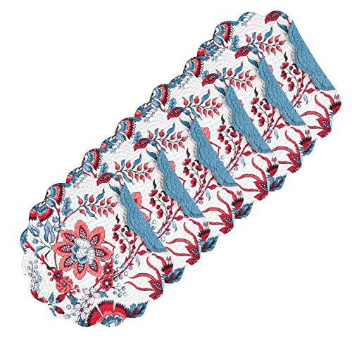 Adrienne 17" Round Quilted Placemat Set of 6