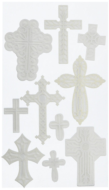 SPP1LC05 Jolees Boutique 3D Crosses Sticker, Multicolor