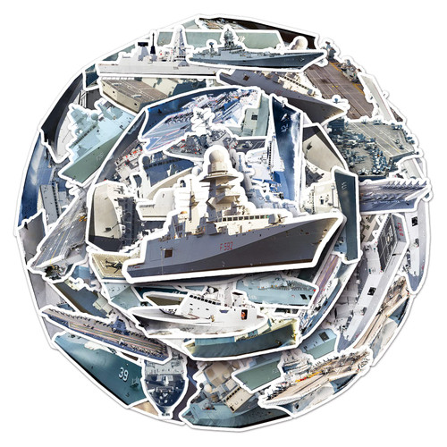 Battleship Stickers(50Pcs),Warships Ship Waterproof Vinyl Water Bottle Stickers for Teens Girls Adults Kids,Laptop Car Cup Computer Guitar Skateboard Luggage Bike Phone Aesthetic Stickers Packs