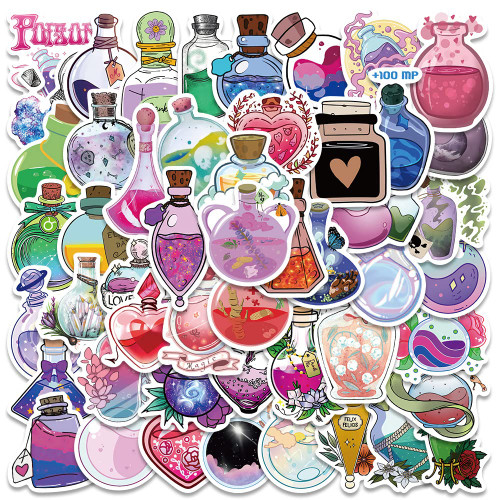 50pcs Magic Potion Stickers,Cute Aesthetic Potion Bottle Stickers,Vinyl Waterproof Stickers for Water Bottle Laptop,Guitar,Motorcycle,Bike,Skateboard,Luggage,Phone