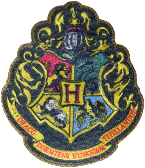 Harry Potter Hogwarts Crest Iron On Applique Patch for Clothes, Backpacks, and Accessories, 3.5" W x 4.125" L, Multicolor