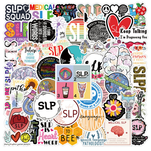 52Pcs SLP Stickers Pack, Speech Language Pathologist Aesthetic Vinyl Waterproof Stickers for Water Bottle,Skateboard,Laptop,Phone,Scrapbooking Decals Gifts for Kids Teens Adults?SLP? 52Pcs SLP Stickers Pack, Speech Language Pathologist Aesthetic Vinyl Waterproof Stickers for Water Bottle,Skateboard,Laptop,Phone,Scrapbooking Decals Gifts for Kids Teens Adults?SLP?