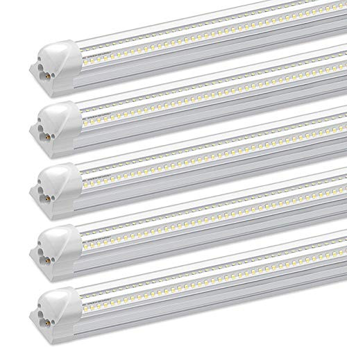 4Ft LED Shop Light, 30W, 3000LM, 6500K, T8 V-Shape Integrated Tube Light Fixture, Hight Output, Brighter White, LED Tube Light for Garage, Warehouse, Plug and Play (Pack of 5)