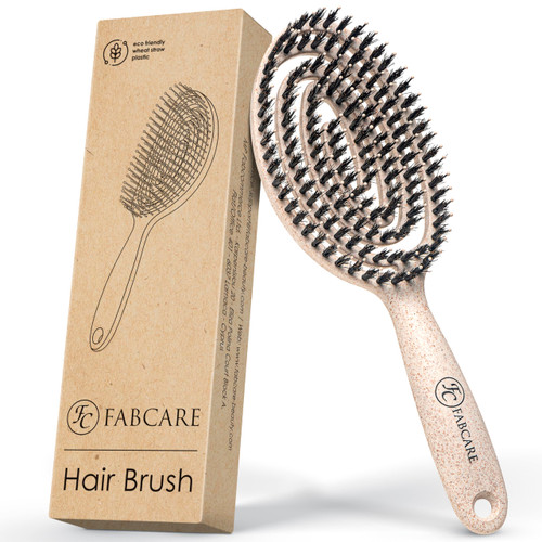 Detangler Hair Brush for Women, Men & Children, Detangling Brush for Thick or Curly Hair - Dry or Wet Hairbrush with Boar Bristles, Curved Vented Hair Brush for Blow Drying, Beige Detangler Hair Brush for Women, Men & Children, Detangling Brush for Thick or Curly Hair - Dry or Wet Hairbrush with Boar Bristles, Curved Vented Hair Brush for Blow Drying, Beige