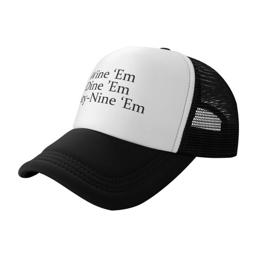 Wine Em Dine Em Sixty Nine Unisex Baseball Cap Low Profile Dad Hat Adjustable