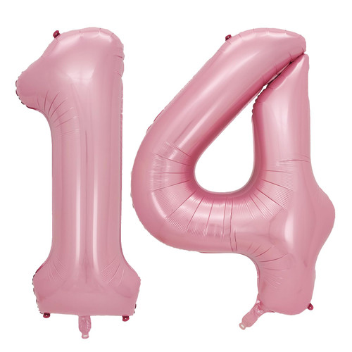 40 Inch 14 Number Balloons Giant Jumbo Huge 14 or 41st Foil Mylar Helium Number Digital Balloons Pink Birthday Mylar Digital Balloons 14th Birthday Anniversary Events Festival Party Decors