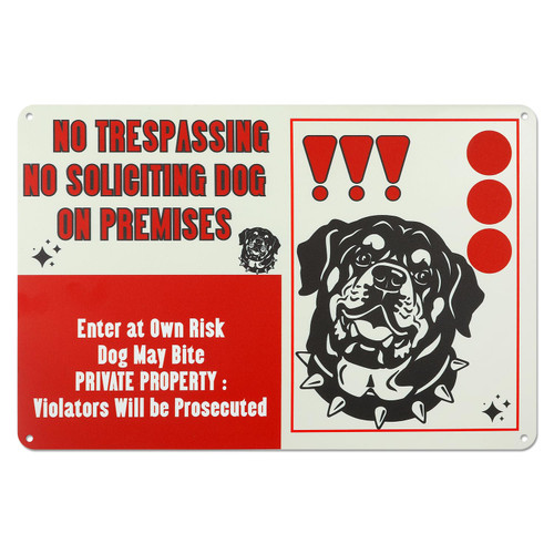 Warning Signs, 12x8 Inch Dog on Premises Stop Signs Metal Guard Sign Beware of Signs No Trespassing Signs for Fence Signs for Yard Farm Keep The Door Closed and Do not Enter(Dog)