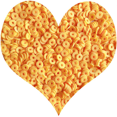 3000Pcs Clay Beads Flat Round Polymer Bead Vinyl Heishi Beads Flat Round Polymer Bead Flat Clay Beads for Jewelry Making Necklace Bracelet (09-Yellow)