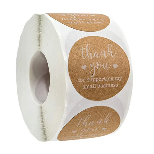 1 Roll Thank You Party Stickers Thank You Label Stickers Thank You Baking Label Thank You Adhesive Labels Kraft Envelope Seals White Decor Kraft Thank You Stickers Gift
