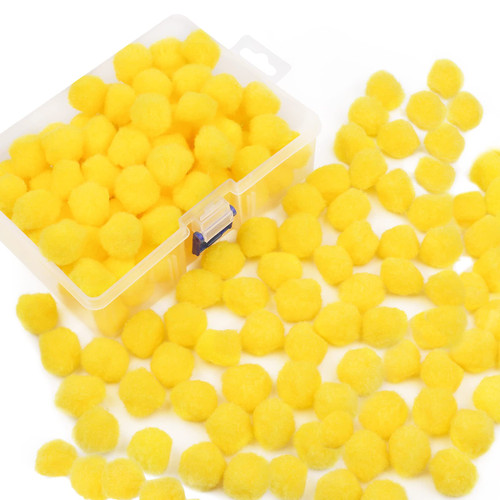 150 Pcs Pom Poms for Craft, 1 Inch Pom Pom Balls Poms Arts and Crafts for Creative Decorations, Yellow Pompoms for Crafts Kids DIY Projects