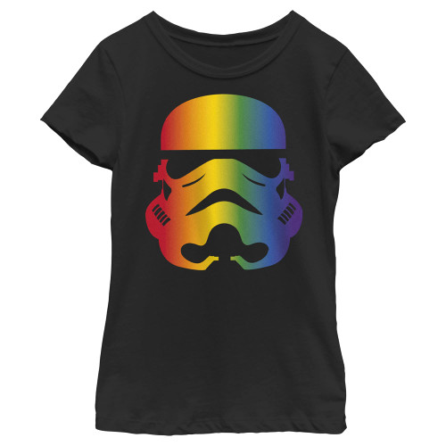 Star Wars Girl's Large Rainbow Pride Stormtrooper T-Shirt Black, X-Large