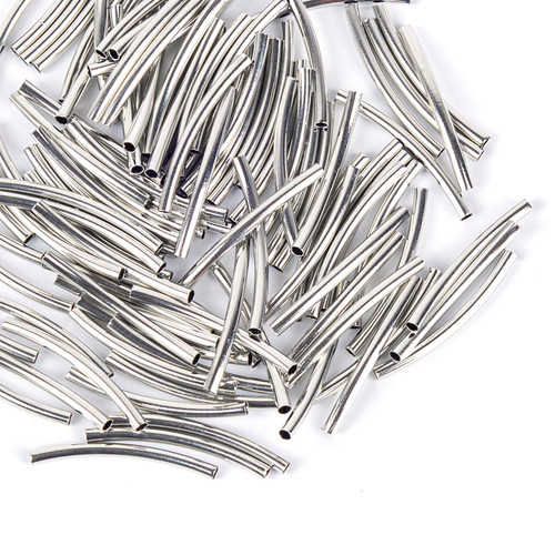 , 100 Pack Long Curved Noodle Tube Spacer Beads Tarnish Resistant Noodles Beads Brass Tube Beads for DIY Jewelry Making , 100 Pack Long Curved Noodle Tube Spacer Beads Tarnish Resistant Noodles Beads Brass Tube Beads for DIY Jewelry Making