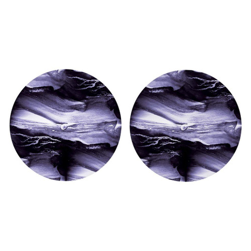 Fractured Layers Slate Lavender 2.75 x 2.75 Ceramic Car Coasters Pack of 2