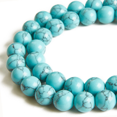 100pcs 6mm Blue Turquoise Beads Natural Gemstone Beads Round Loose Beads for Crafting and Jewelry Making 100pcs 6mm Blue Turquoise Beads Natural Gemstone Beads Round Loose Beads for Crafting and Jewelry Making