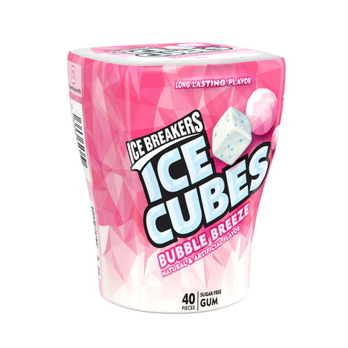 ICE BREAKERS ICE CUBES BUBBLE BREEZE Sugar Free Chewing Gum, Made With Xylitol, 3.24 oz Bottle (40 Pieces) ICE BREAKERS ICE CUBES BUBBLE BREEZE Sugar Free Chewing Gum, Made With Xylitol, 3.24 oz Bottle (40 Pieces)