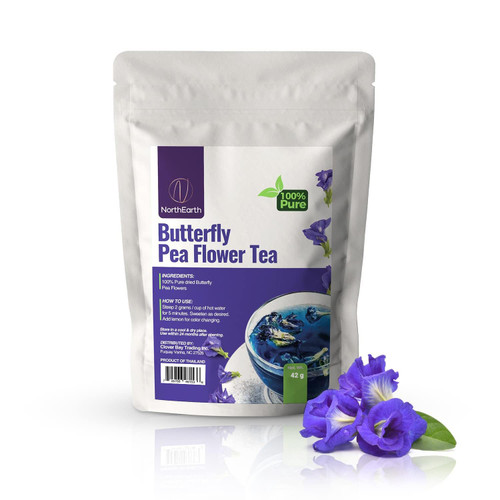 100% Pure Butterfly Pea Flower Tea - Blue Pea Tea Clitoria Ternatea Flower -1.48 Oz