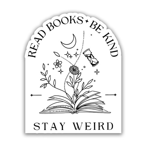 (3pcs) Read Books Be Kind Stay Weird Sticker, Book Lover Stickers, Bookish Stickers, Kindle Sticker, Booktok Stickers, Water Assitant Die-Cut Funny Bookish Decals for Laptop, Phone (Size 3")