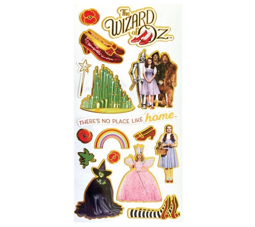 The Wizard of Oz Shiny Foil Enamel Effect Sticker Sheet for Crafts, Scrapbooking & Collecting