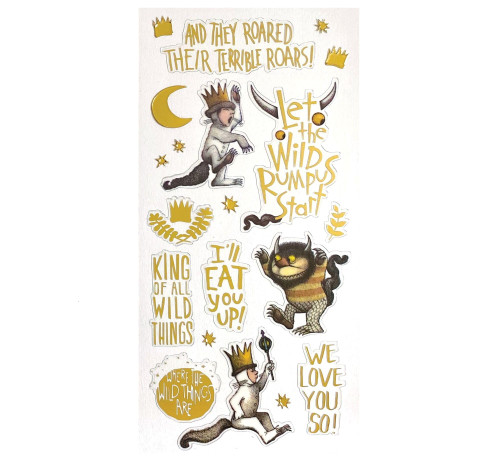Where The Wild Things are Shiny Foil Enamel Effect Sticker Sheet for Crafts, Scrapbooking & Collecting