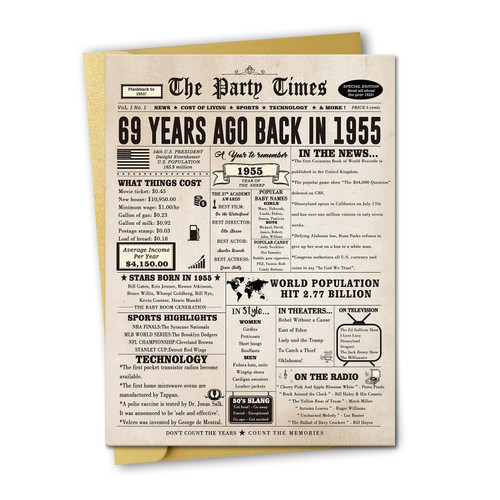 Cheers to 69th Birthday Card for Women Men,Funny 69th Birthday Gifts Decorations for Grandma Grandpa or Mom Dad,a Good Idea for Turning 69 Years Old Family Friend,Back In 1955 Cheers to 69th Birthday Card for Women Men,Funny 69th Birthday Gifts Decorations for Grandma Grandpa or Mom Dad,a Good Idea for Turning 69 Years Old Family Friend,Back In 1955