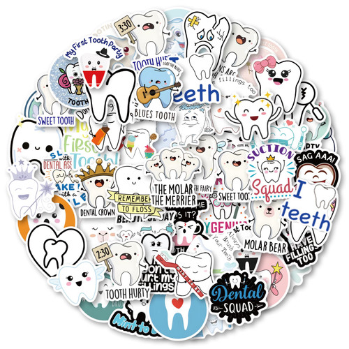 100Pcs Tooth Stickers for Kids, Vinyl Dental Stickers Tooth Fairy Stickers Decals for Laptop Water Bottle Bumper Luggage Computer Skateboard Snowboard 100Pcs Tooth Stickers for Kids, Vinyl Dental Stickers Tooth Fairy Stickers Decals for Laptop Water Bottle Bumper Luggage Computer Skateboard Snowboard