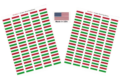 Made in USA! 100 Country Flag 1.5" x 1" Self Adhesive World Flag Scrapbook Stickers, Two Sheets of 50, 100 International Sticker Decal Flags Total (Hungary) Made in USA! 100 Country Flag 1.5" x 1" Self Adhesive World Flag Scrapbook Stickers, Two Sheets of 50, 100 International Sticker Decal Flags Total (Hungary)