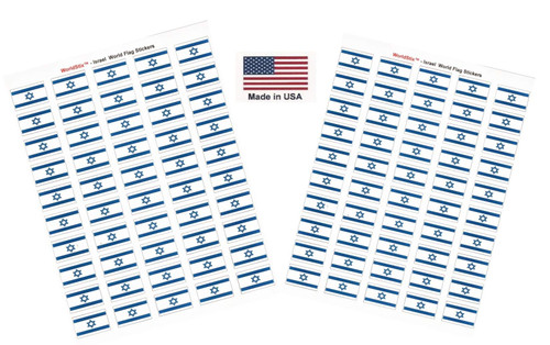 Made in USA! 100 Country Flag 1.5" x 1" Self Adhesive World Flag Scrapbook Stickers, Two Sheets of 50, 100 International Sticker Decal Flags Total (Israel) Made in USA! 100 Country Flag 1.5" x 1" Self Adhesive World Flag Scrapbook Stickers, Two Sheets of 50, 100 International Sticker Decal Flags Total (Israel)