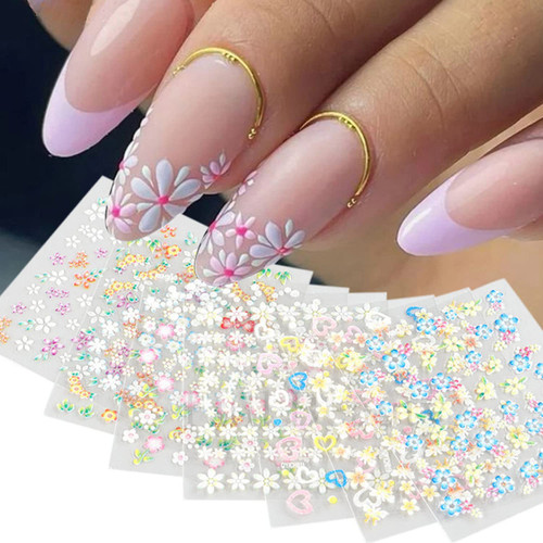30Pcs Flower Nail Art Stickers 3D Self-Adhesive Nail Art Supplies Colorful Floral Nail Design Stickers White Flower Nail Decals for Women Girls Nails Decorations Manicure Tips Charms 30Pcs Flower Nail Art Stickers 3D Self-Adhesive Nail Art Supplies Colorful Floral Nail Design Stickers White Flower Nail Decals for Women Girls Nails Decorations Manicure Tips Charms