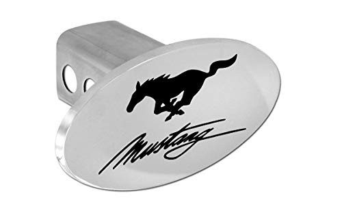 Ford Mustang Script & Pony Logo Metal Trailer Hitch Cover Plug (2 inch post)