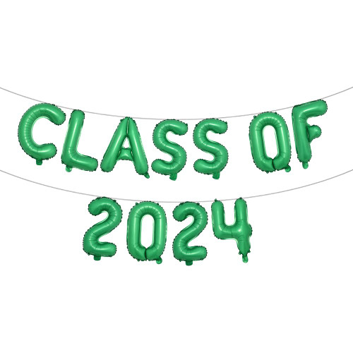 Class of 2024 Balloons Banner Graduation Party Decoration Supplies - Congrats Grad 16inch Letter Number Foil Balloon for Congrats Graduation Party Decorations Supplies (CLASS OF 2024 Green) Class of 2024 Balloons Banner Graduation Party Decoration Supplies - Congrats Grad 16inch Letter Number Foil Balloon for Congrats Graduation Party Decorations Supplies (CLASS OF 2024 Green)