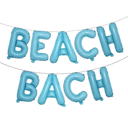 16 inch Multicolor Beach Bach Balloons Bridal Shower Decor Beach Bachelorette Party Decorations Kit Bachelorette Party Balloons Beach Bachelorette Decoration (BEACH BACH Light Blue)