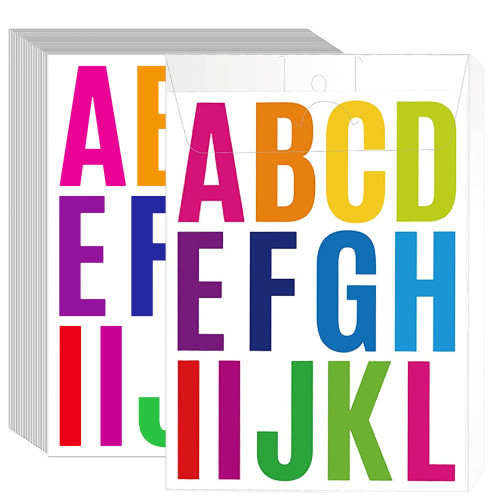 24 Sheets Letter Stickers, 318 Alphabet Stickers Vinyl Self-Adhesive Number Alphabet Vinyl Stickers, 2 inch Vinyl Self-Adhesive Sticker Letters, Alphabets ABC Stickers, Mailbox Numbers Sticker