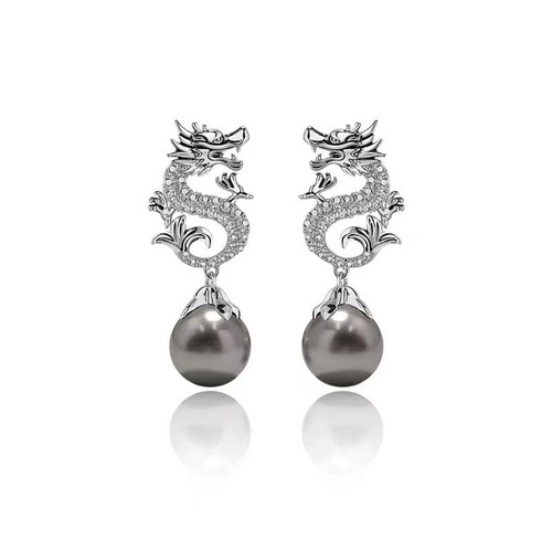 Chinese Style Dragon Earrings Vintage Punk Animal Totem Earrings Dainty Cubic Zirconia Pearl Dragon Statement Earrings Personalized Dragon Jewelry for Women Girls (Silver) Chinese Style Dragon Earrings Vintage Punk Animal Totem Earrings Dainty Cubic Zirconia Pearl Dragon Statement Earrings Personalized Dragon Jewelry for Women Girls (Silver)
