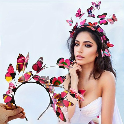 Butterfly Headband Pink Butterfly Fascinator Hat Headpiece Butterfly Costume Crown Tea Party Wedding Hair Accessories for Women and Girls Butterfly Headband Pink Butterfly Fascinator Hat Headpiece Butterfly Costume Crown Tea Party Wedding Hair Accessories for Women and Girls