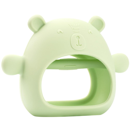 Teething Toys for Babies 3+ Months, Anti-Drop Silicone Mitten Teether Toy for Infants Soothing Sore Gums, BPA Free Baby Teething Relief Sucking Needs Chew Toy, Pastel Green