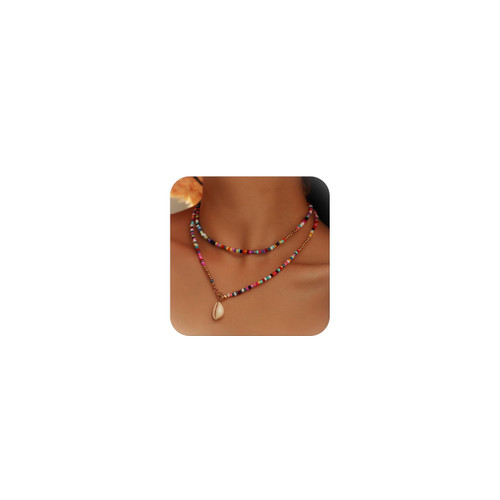 Puka Shell Necklace for Women Colorful Beaded Choker Necklace Layered Boho Seashell Necklaces Summer Beach Jewelry Gifts(Colorful) Puka Shell Necklace for Women Colorful Beaded Choker Necklace Layered Boho Seashell Necklaces Summer Beach Jewelry Gifts(Colorful)