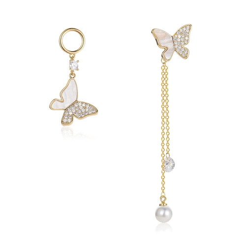 Crystal Butterfly Pendant Tassel Chain Earrings Long Zircon Butterfly Drop Dangle Stud Earrings Jewelry for Girls Women Butterfly Cuff Wrap Clip Earring (Gold) Crystal Butterfly Pendant Tassel Chain Earrings Long Zircon Butterfly Drop Dangle Stud Earrings Jewelry for Girls Women Butterfly Cuff Wrap Clip Earring (Gold)