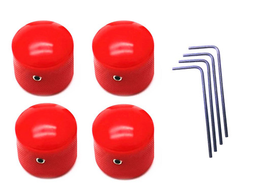 Plastic Guitar Control Knob Volume Tone Control Dome Knobs for Electric Guitar Bass 4Pcs (Red)