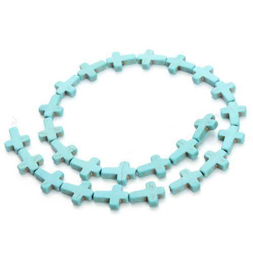 12x16mm Cross Blue Turquoise Beads Loose Gemstone Beads for Jewelry Making Strand 15 Inch (24pcs) 12x16mm Cross Blue Turquoise Beads Loose Gemstone Beads for Jewelry Making Strand 15 Inch (24pcs)