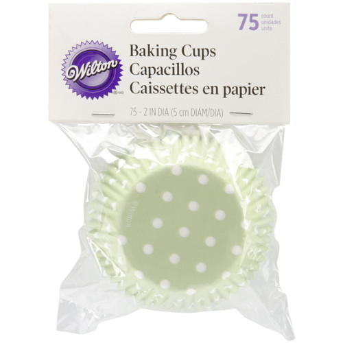 BAKECUPS 75CT, STD, Green With White Dots