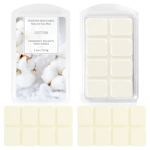 Wax Melts Wax Cubes Cotton Scented, Handmade Natural Soy Wax Cubes for Wax Warmer - Long Lasting Fragrance for Home, Ideal for Stress Relief, Spa, and Aromatherapy (2.5oz/70.9g*2) Wax Melts Wax Cubes Cotton Scented, Handmade Natural Soy Wax Cubes for Wax Warmer - Long Lasting Fragrance for Home, Ideal for Stress Relief, Spa, and Aromatherapy (2.5oz/70.9g*2)