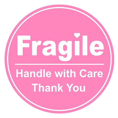 Fragile Shipping Sticker,2inch 300pcs Pink Fragile Sticker for Boxes,Bag Shipping