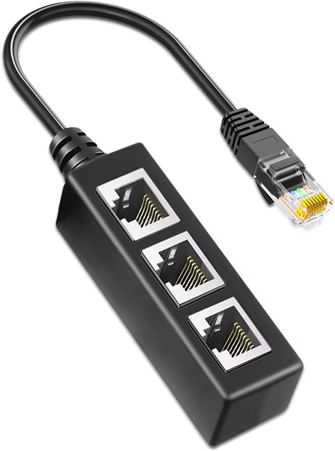 RJ45 Ethernet Splitter Cable, RJ45 Y Splitter Adapter 1 to 3 Port Ethernet Switch Adapter Cable for CAT 5 / CAT 6 LAN Ethernet Socket Connector Adapter Cat5 Cat6 Cable Adapter