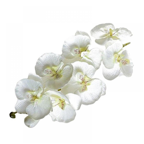 Spring Flowers Artificial for Decoration Fake Phalaenopsis Silk Flowers Indoor White Artificial Orchid Flower Stem Real Simulation Phalaenopsis for Wedding Planters Porch